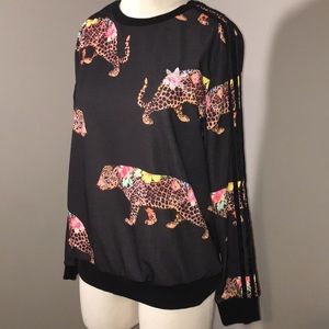 Adidas Leopard 🐆 Print Pullover Three Stripes